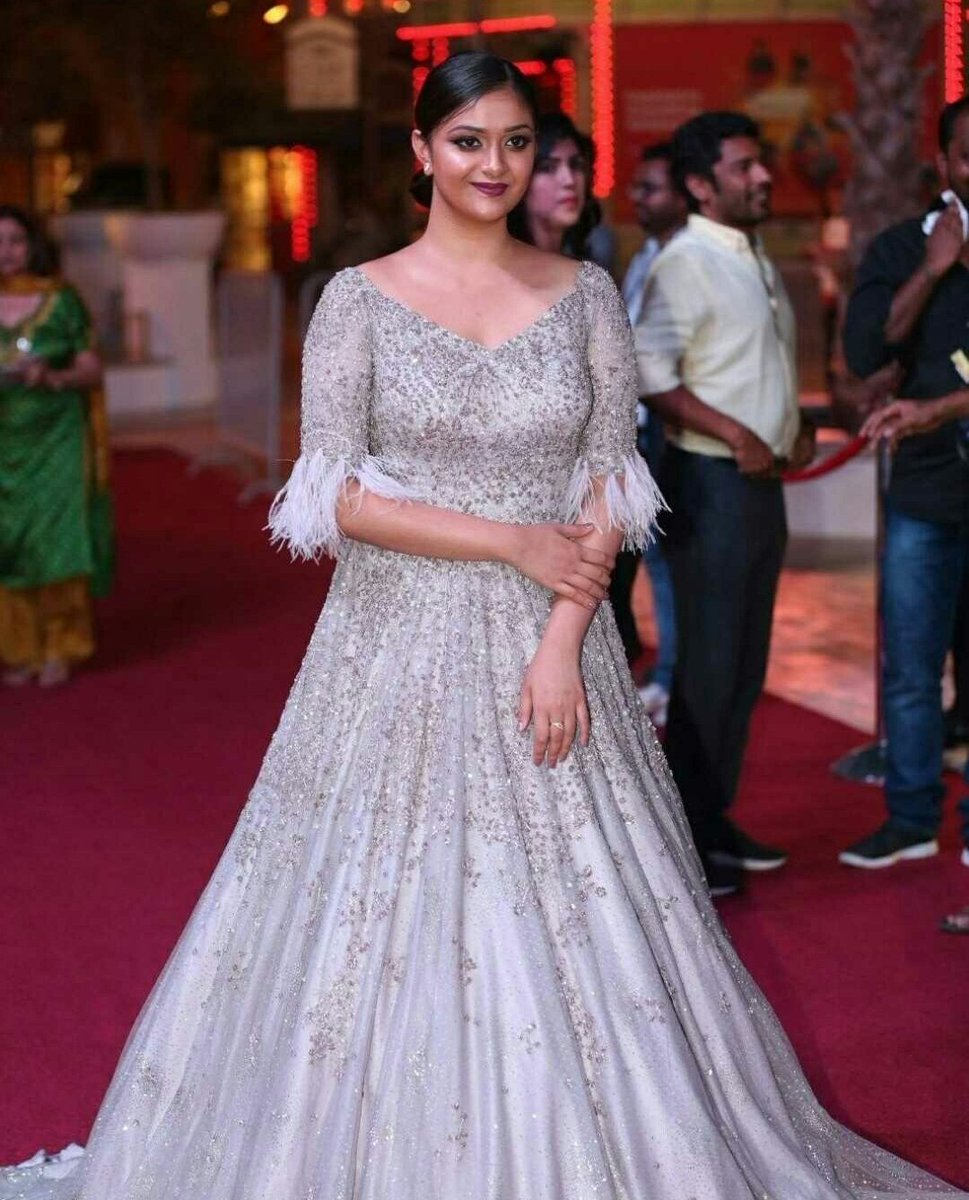 Tollywood Actress Keerthy Suresh Stills at Siima Awards2